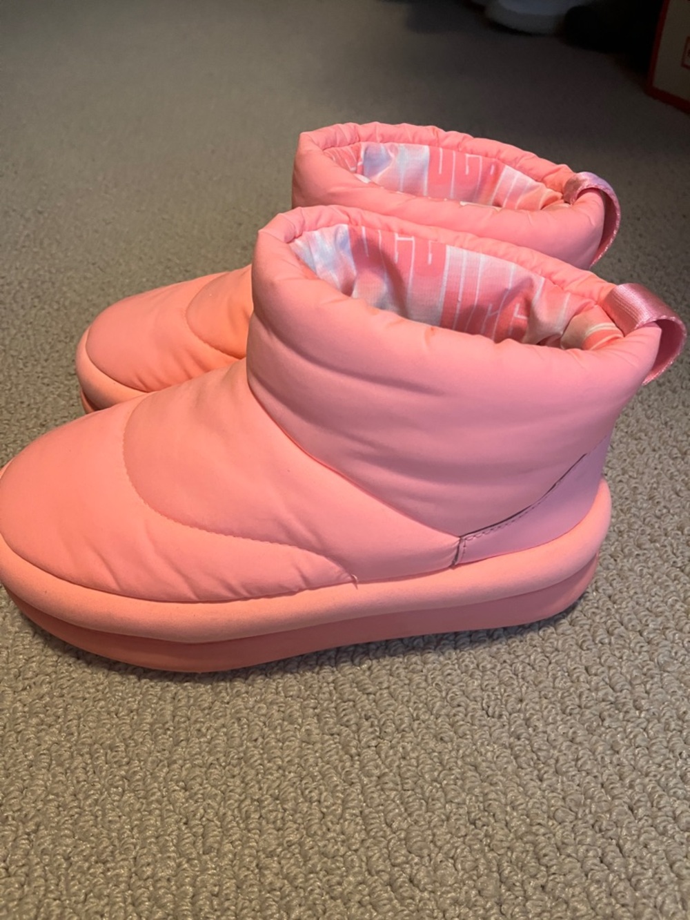 UGG Pink Puffer Booties - Slip-On Shoes - Picture 2 of 5